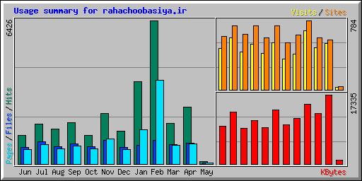 Usage summary for rahachoobasiya.ir
